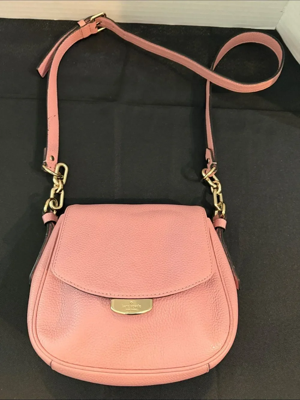 kate spade Blush Pink Pebbled Leather Saddle Crossbody